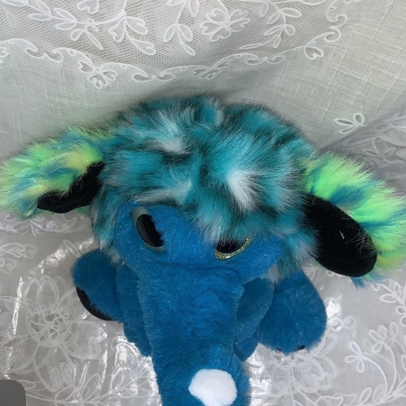 Fiesta Colorful Elephant plush 9"multicolored blue green gold eyes - Picture 4 of 8
